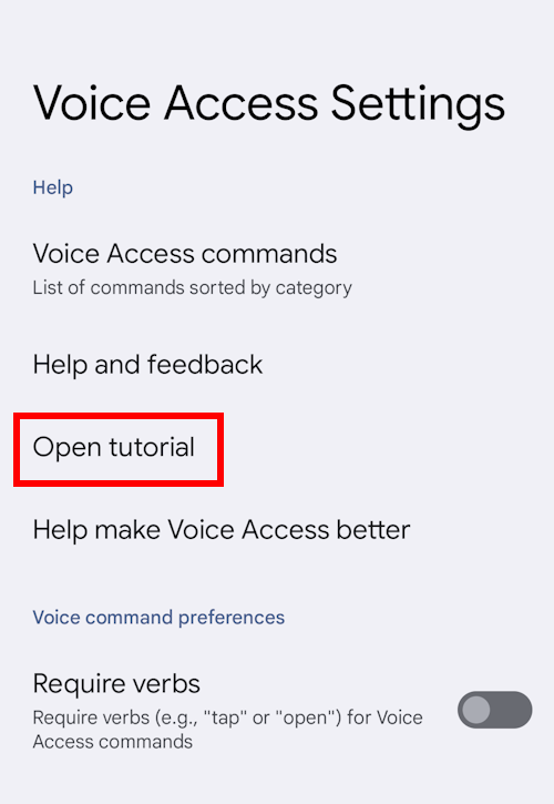 Tap Settings then Open Tutorial